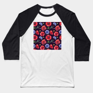 Botanical Floral Seamless pattern 20 Baseball T-Shirt